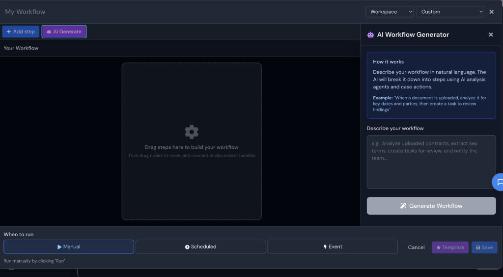 The AI Generate side panel