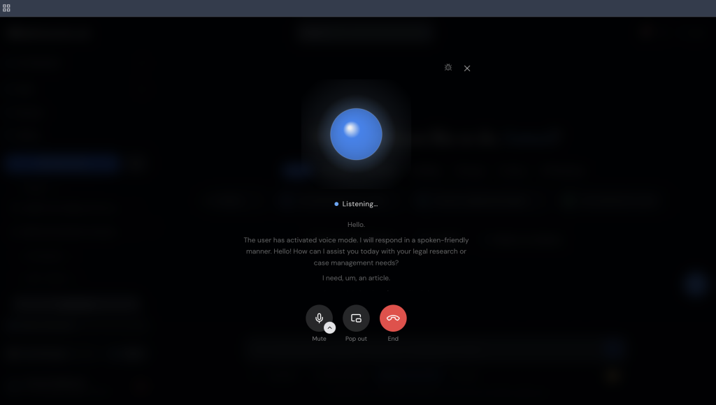 The voice mode interface